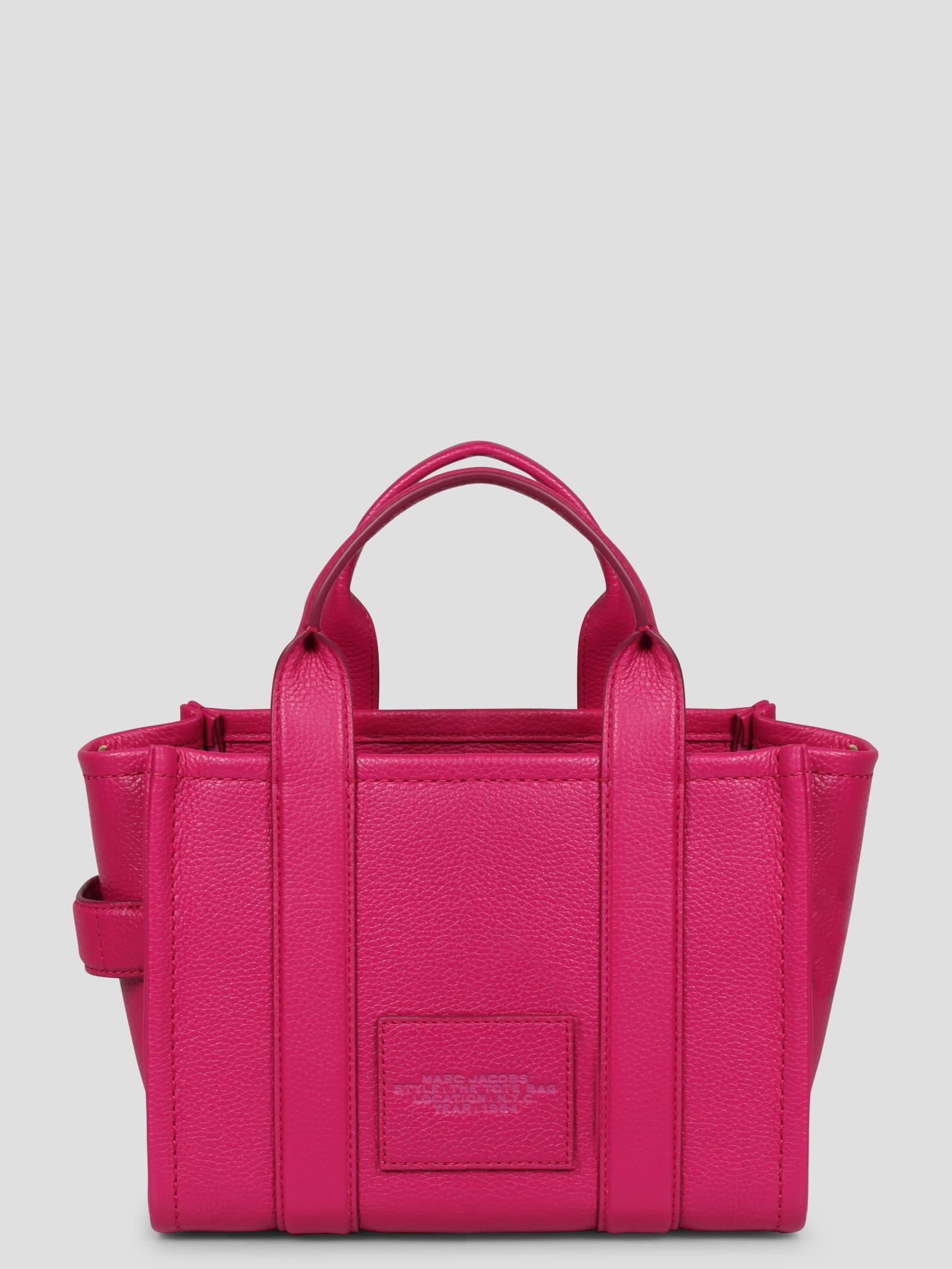 The Leather Small Tote Bag In Pink & Purple Product Image