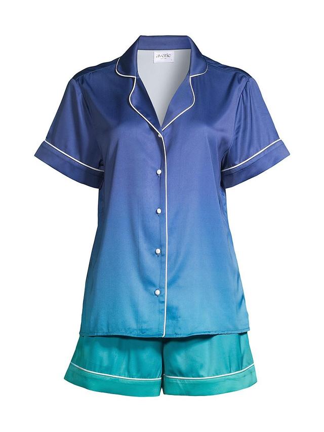 Womens Sunset Ocean Dip Ombrd Shorts Pajama Set Product Image