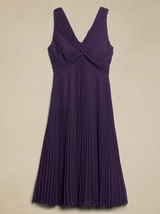 Chiffon Pleated Midi Dress Product Image