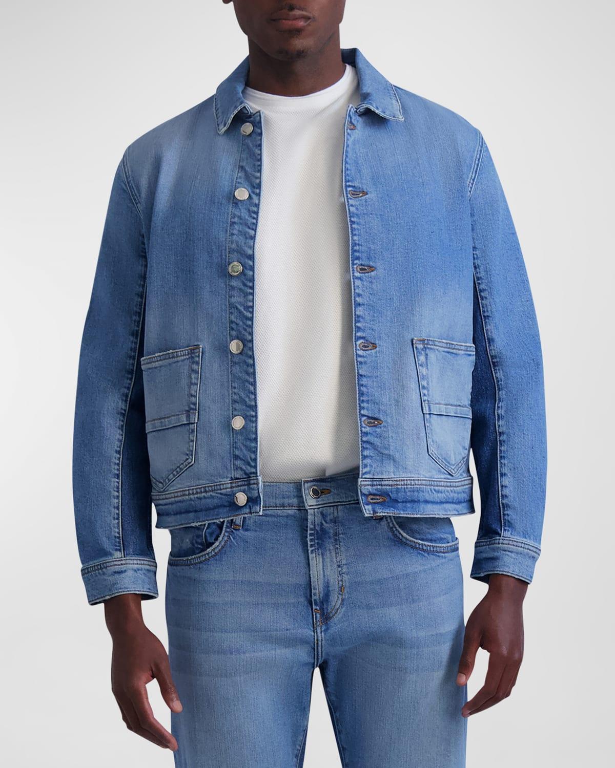 Mens Colorblock Denim Shirt Jacket Product Image