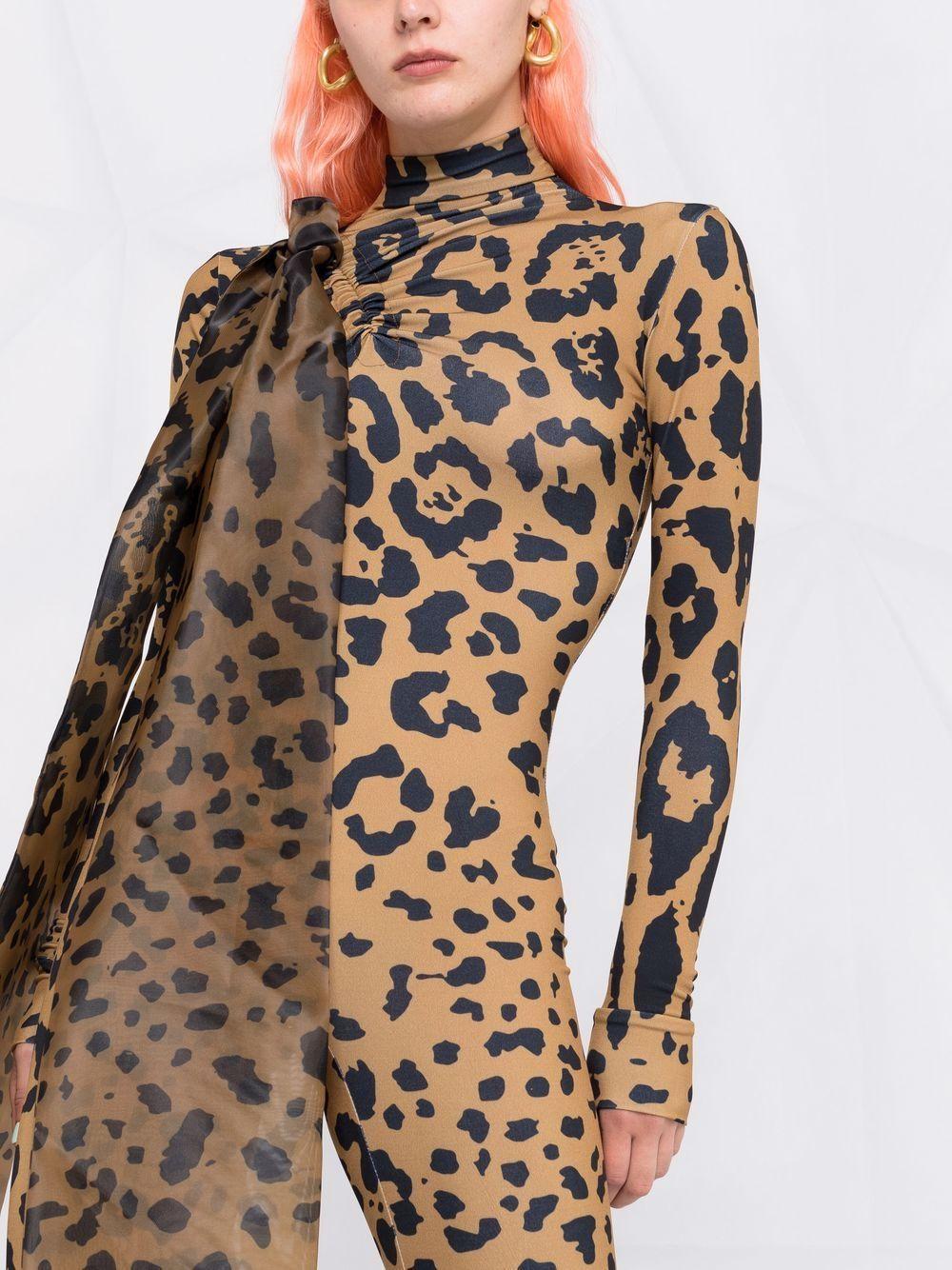 leopard-print bodycon jumpsuit Product Image