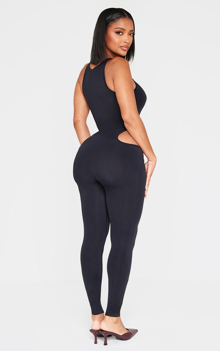 Shape Black Seamless Cut Out Jumpsuit Product Image