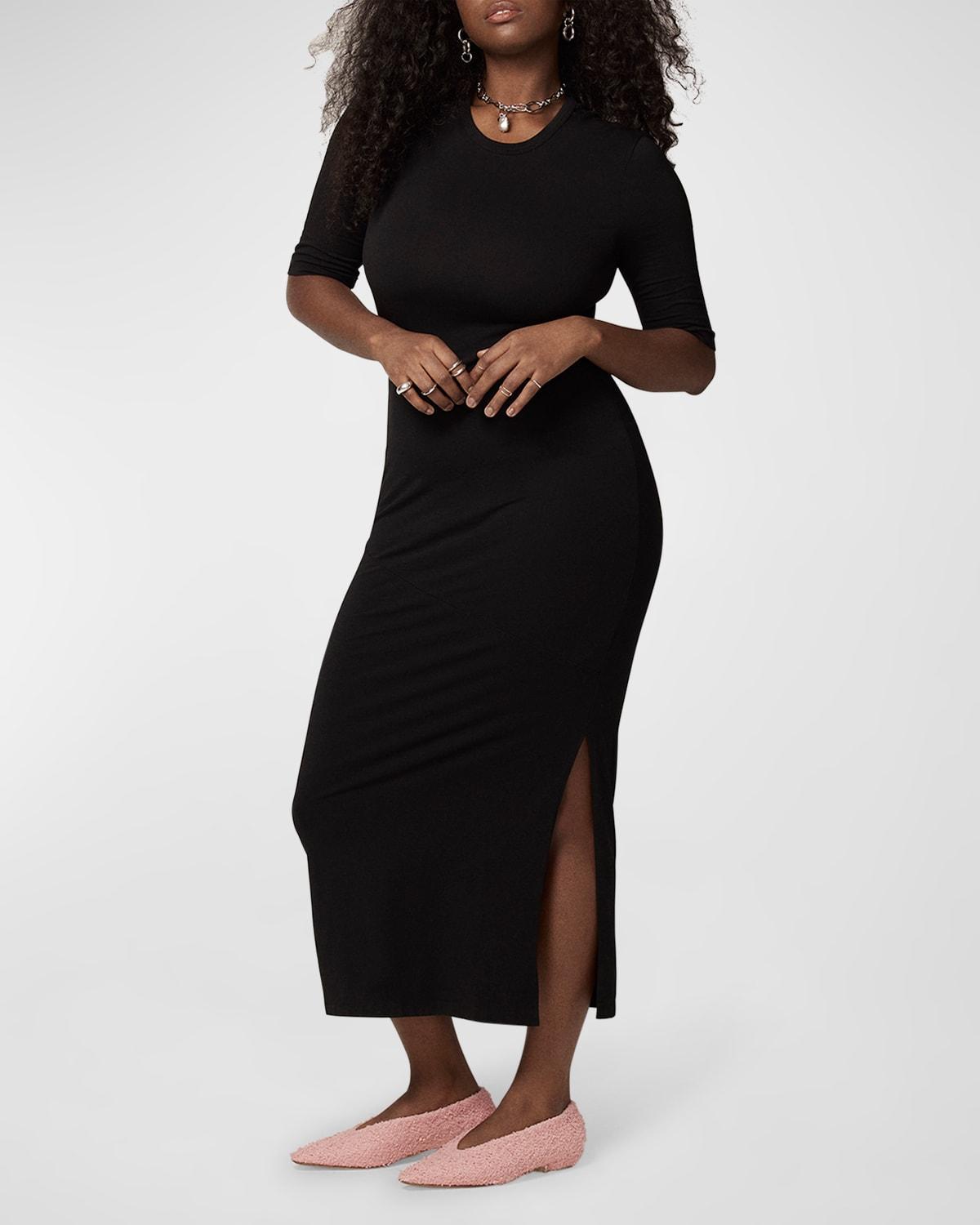 Womens Crewneck Body-Con Midi-Dress Product Image