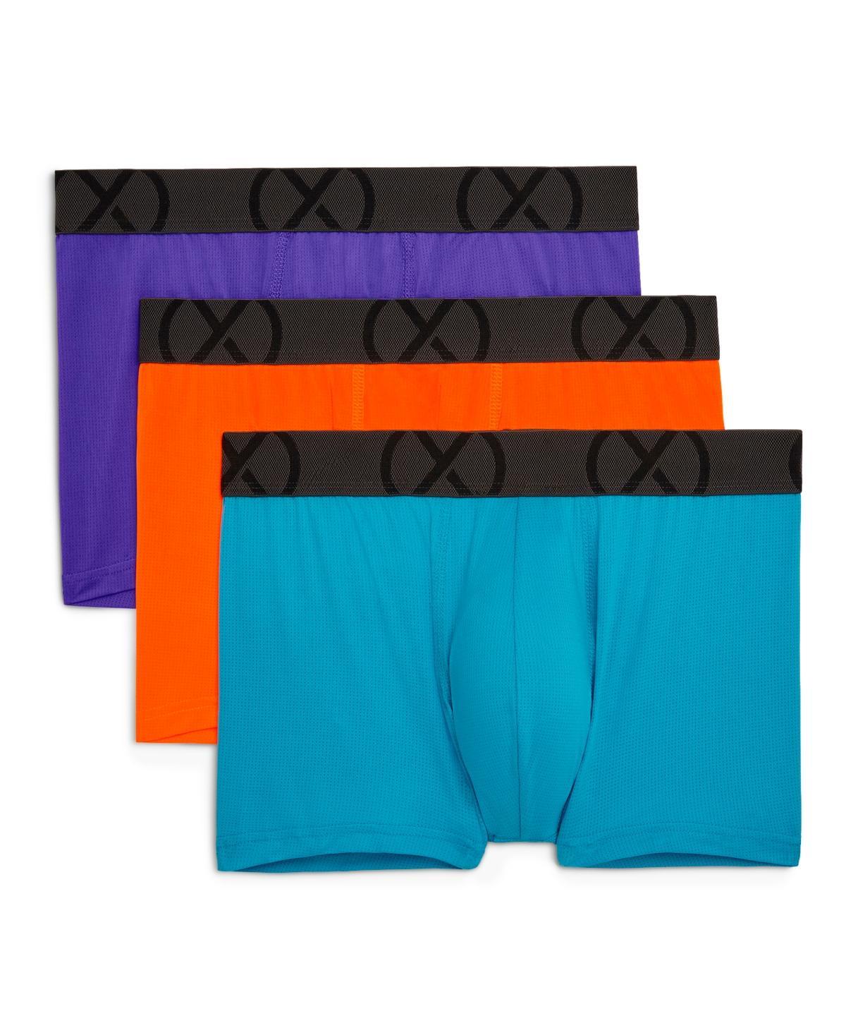 2(x)ist Mens Mesh No Show Performance Trunk, Pack of 3 - Electric Blue, Lavender Purple Product Image