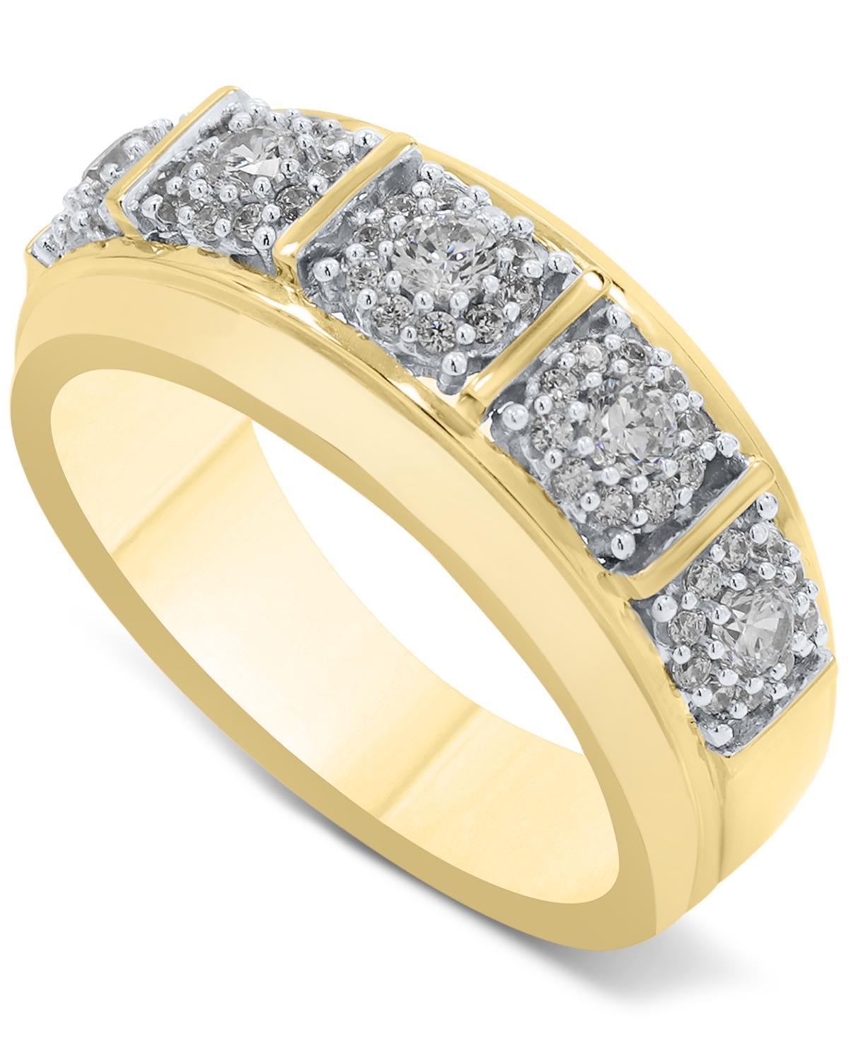 Mens Diamond Multi Halo Cluster Ring (3/4 ct. t.w.) in 10k Gold Product Image