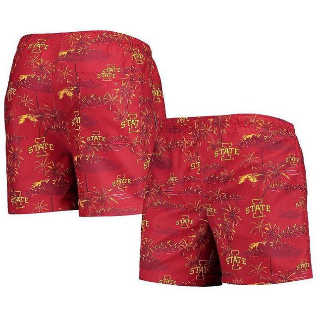 Mens FOCO Cardinal Iowa State Cyclones Island Palm Swim Trunks Product Image