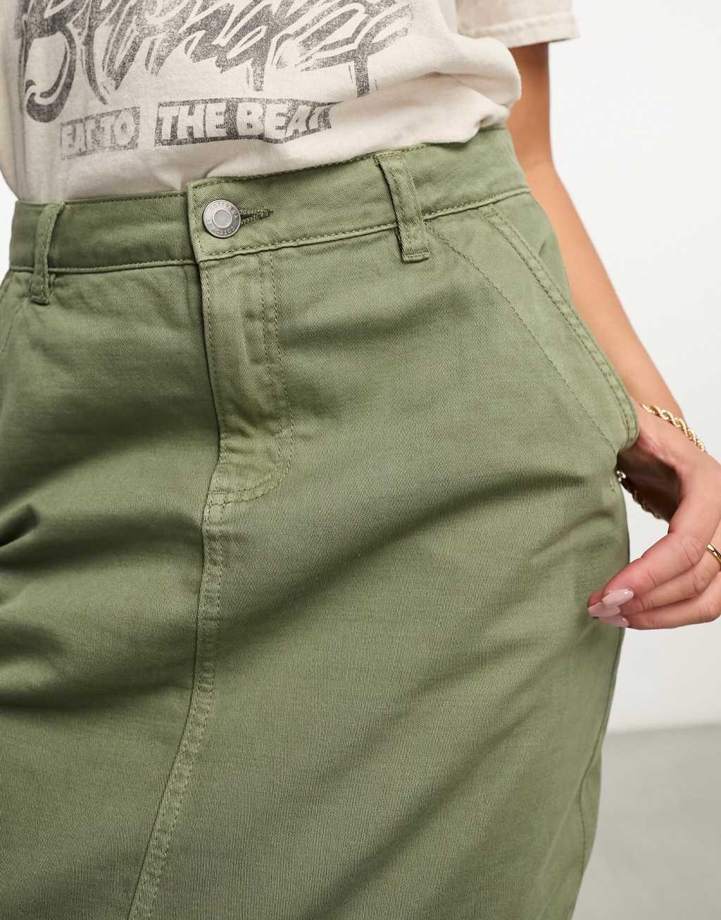 Cotton On ryder utility maxi skirt in khaki  Product Image