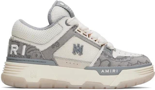 Gray & Off-white Bandana Denim Ma-1 Sneakers In Grey Product Image