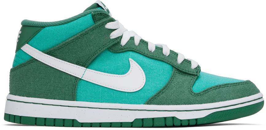 NIKE Green Dunk Mid Sneakers In Bicoastal/white-dust Product Image