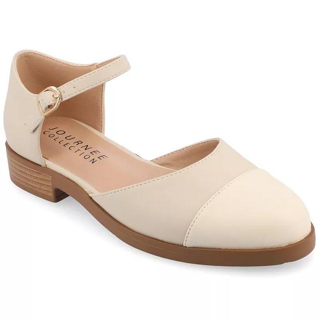 Journee Collection Tesley Womens Tru Comfort Foam Two Tone Mary Jane Flats Brown Product Image