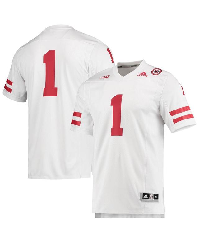 Mens 1 White Nebraska Huskers Team Premier Football Jersey - White Product Image