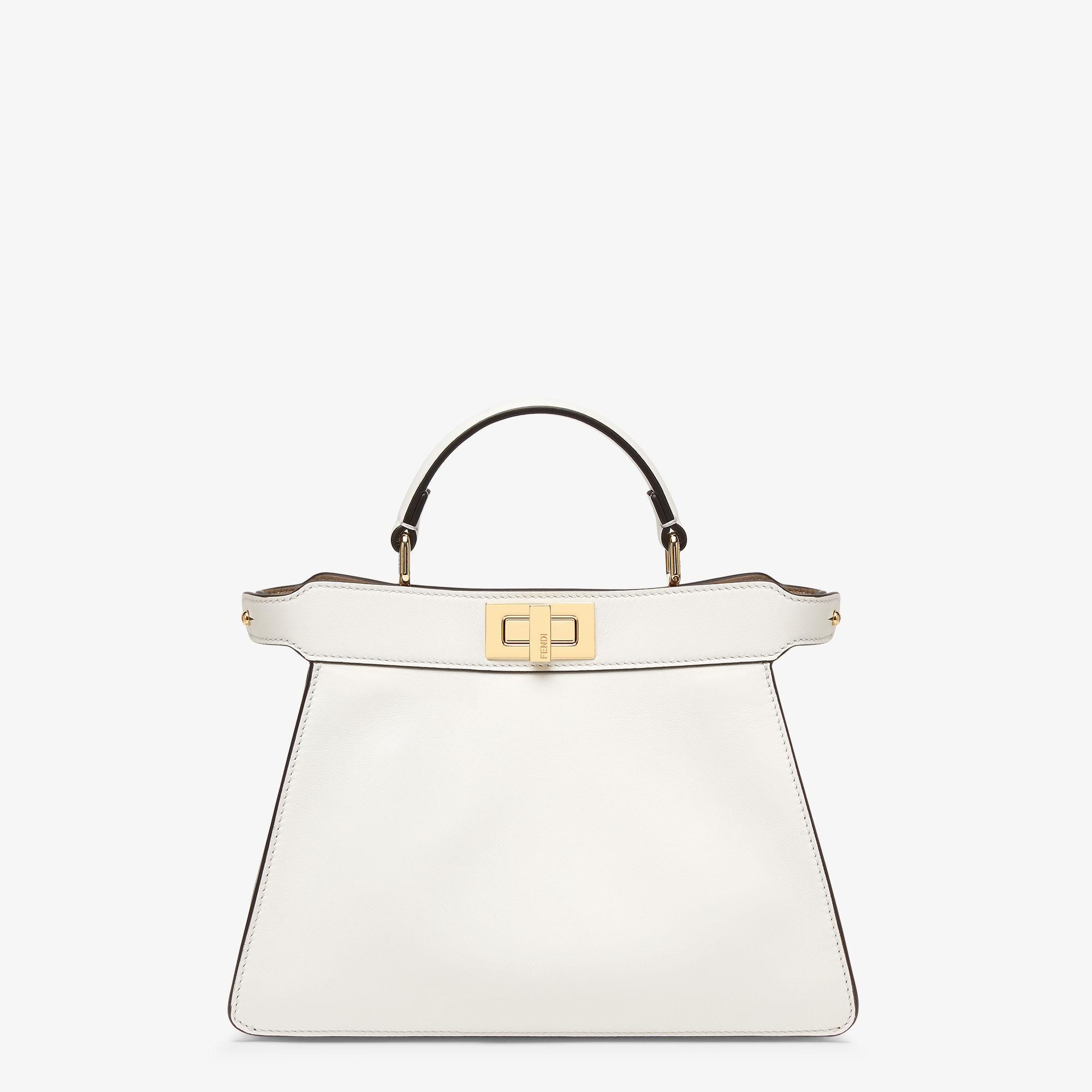 Peekaboo ISeeU SmallWhite leather bag Product Image