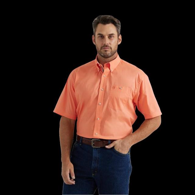 Wrangler® George Strait™ Men's S/S Solid Orange Button Shirt Product Image