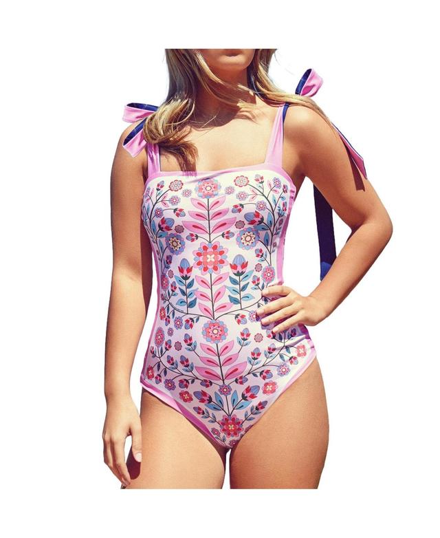 Jessie Zhao New York Pink Garden Reversible One Piece Swimsuit Product Image