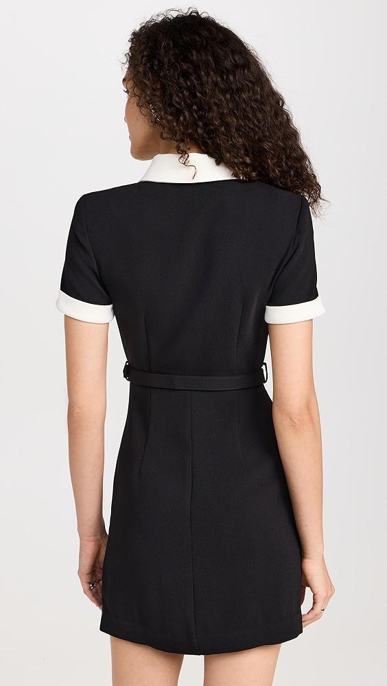 Self Portrait Black Crepe Contrast Mini Dress | Shopbop Product Image