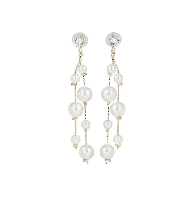 Sohi Womens White Drop Earrings Product Image