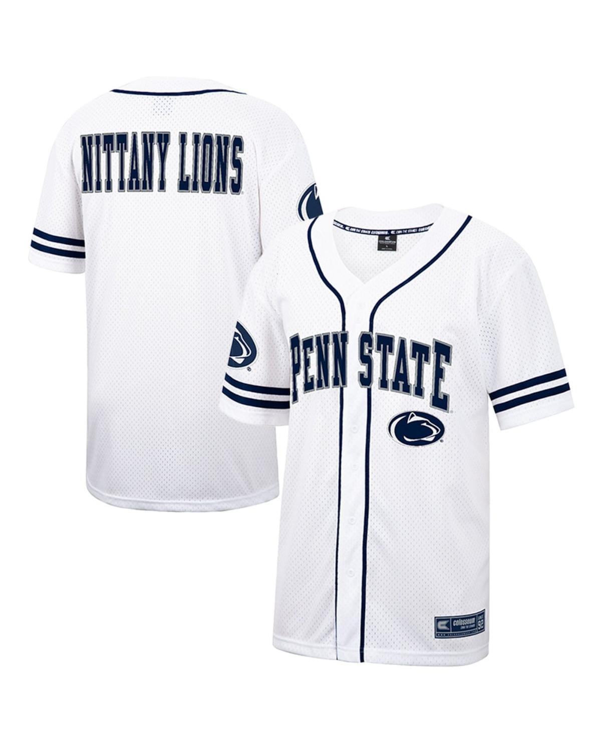 Mens Colosseum White and Navy Penn State Nittany Lions Free Spirited Baseball Jersey - White, Navy Product Image