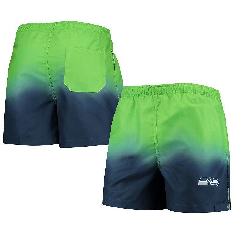 Mens FOCO College Seattle Seahawks Dip-Dye Swim Shorts Blue Product Image