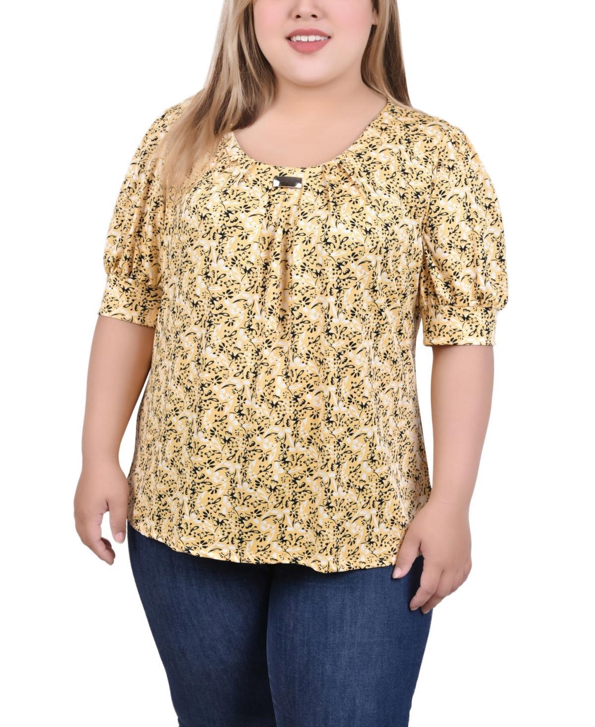 Ny Collection Plus Size Short Sleeve Balloon Sleeve Top Product Image