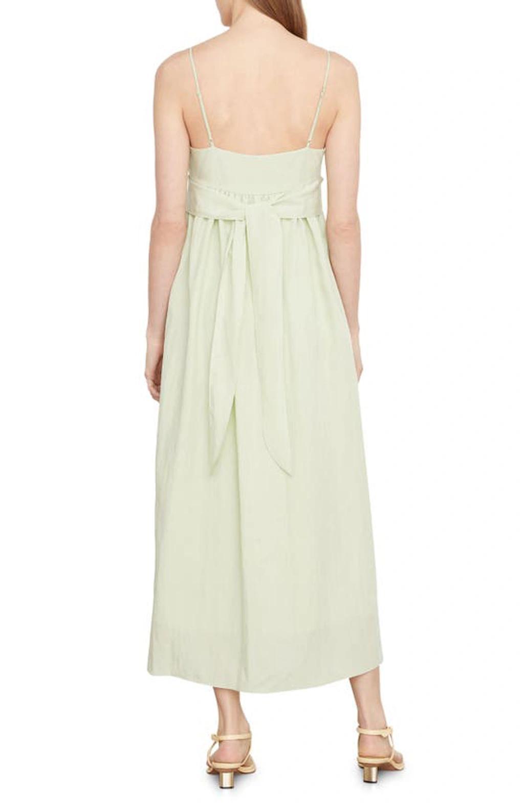 Ruched Panelled Tie-back Midi Dress In Sweet Grass Product Image