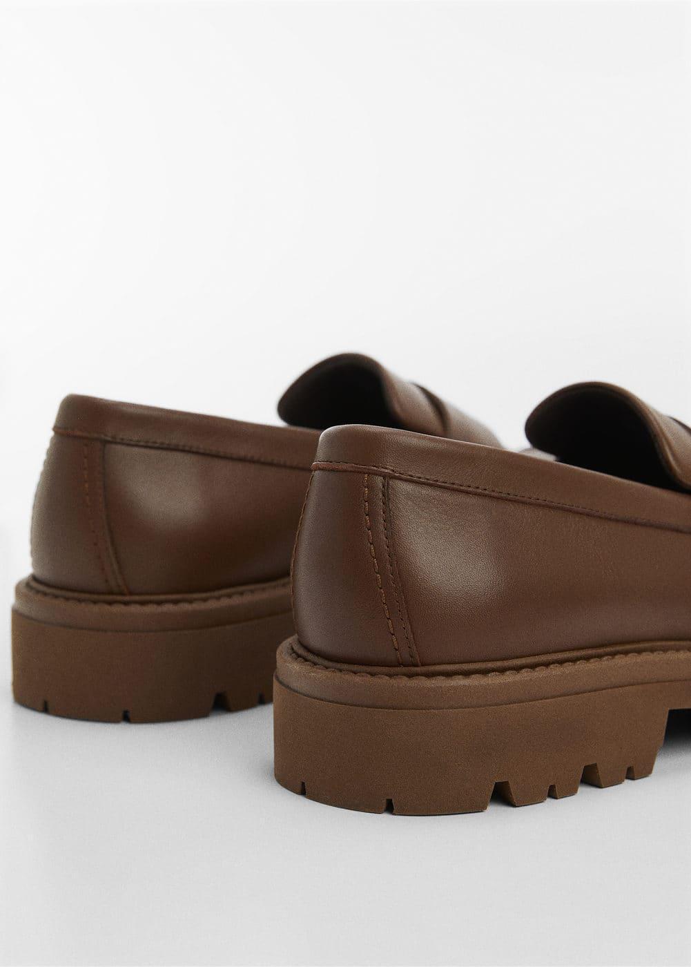 MANGO MAN - Leather moccasin with track sole chocolateMen Product Image