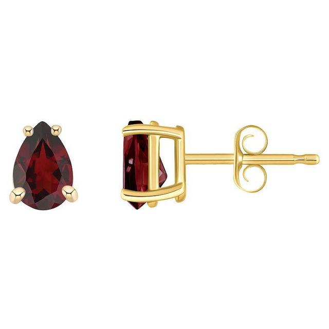 Celebration Gems 14k Gold Gemstone Stud Earrings, Womens, Red Product Image