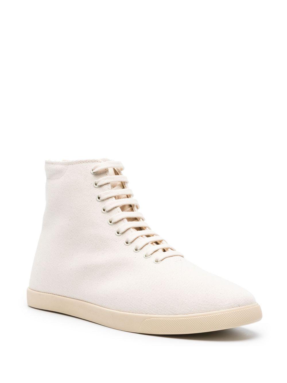 Canvas High-top Sneakers In White Product Image