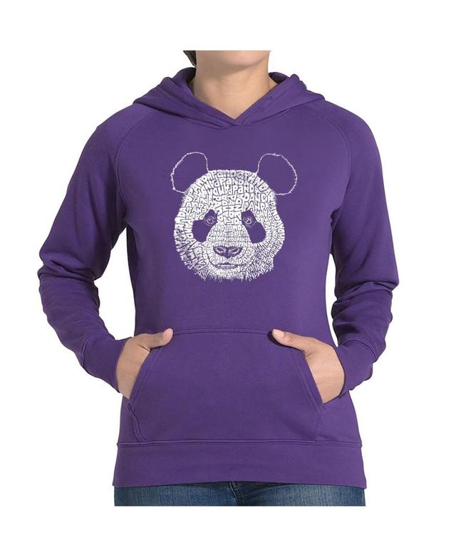 La Pop Art Womens Word Art Hooded Sweatshirt -Panda Product Image