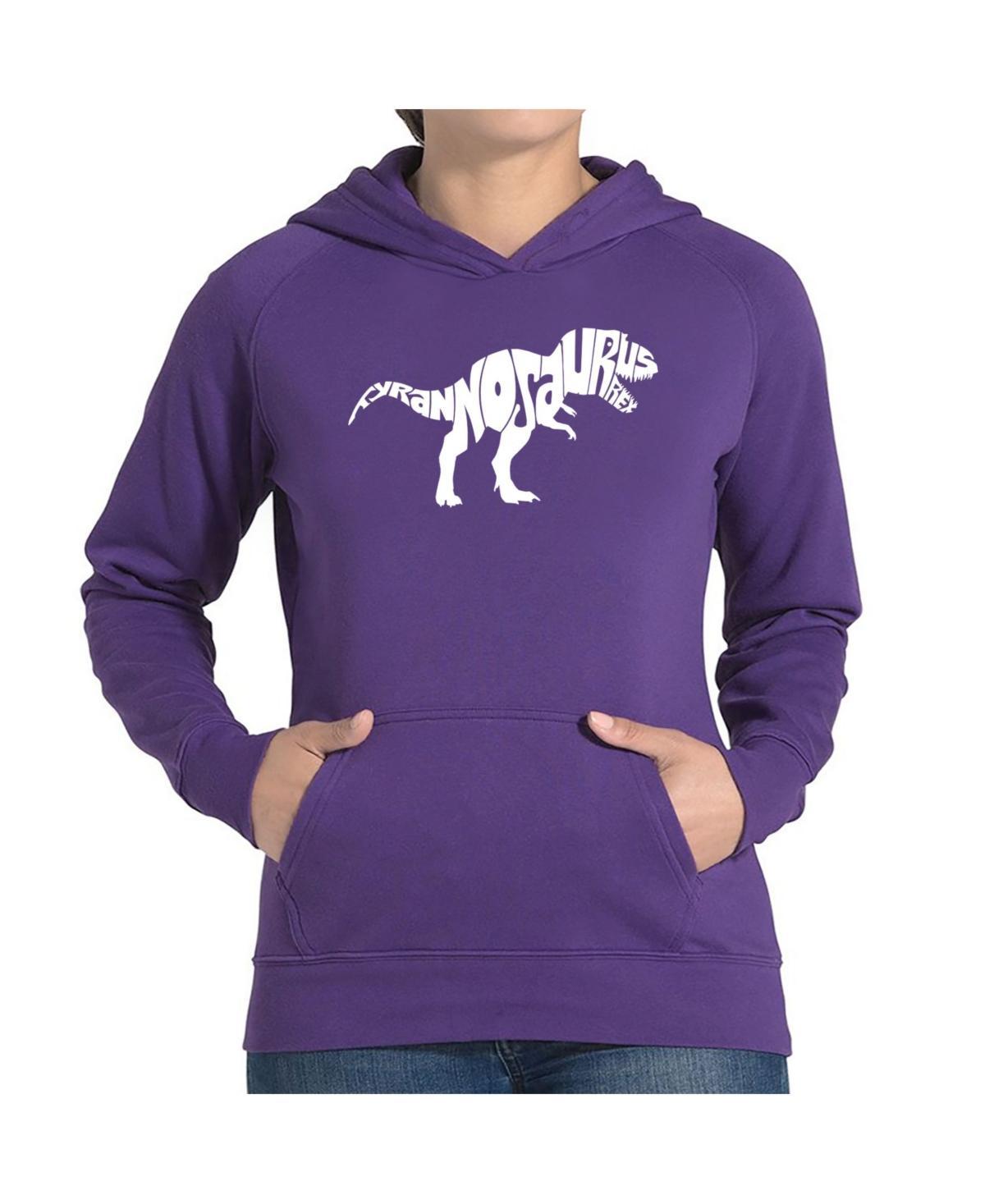 La Pop Art Womens Word Art Hooded Sweatshirt -Tyrannosaurus Rex Product Image