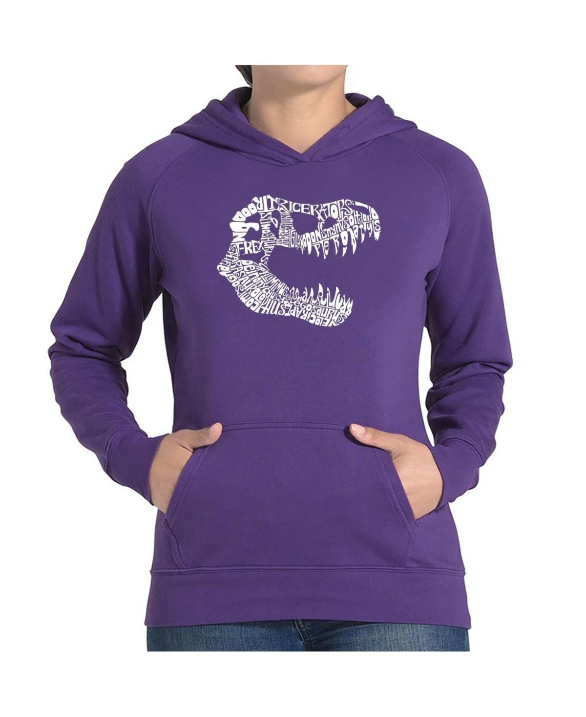 La Pop Art Womens Word Art Hooded Sweatshirt -Trex Product Image