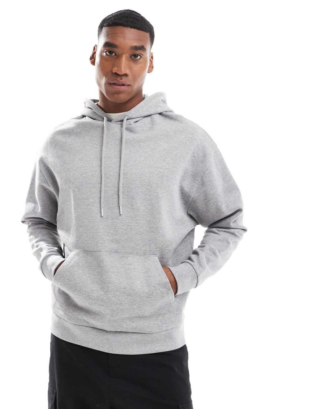 ASOS DESIGN essential oversized hoodie in heather gray Product Image