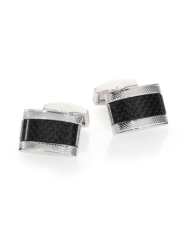 Mens Brass & Carbon Fibre Cuff Links Product Image