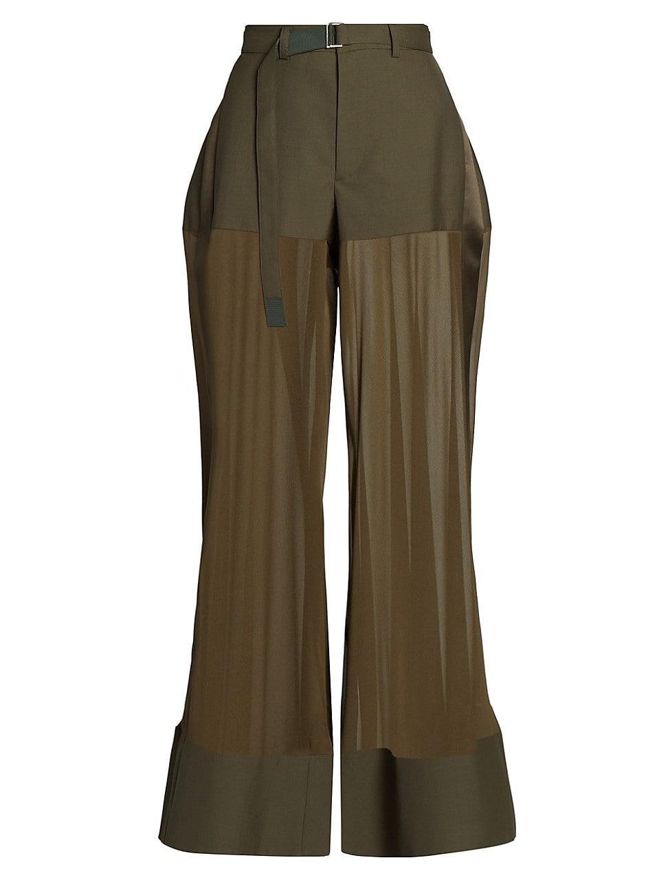 Womens Semi-Sheer Wide-Leg Pants Product Image