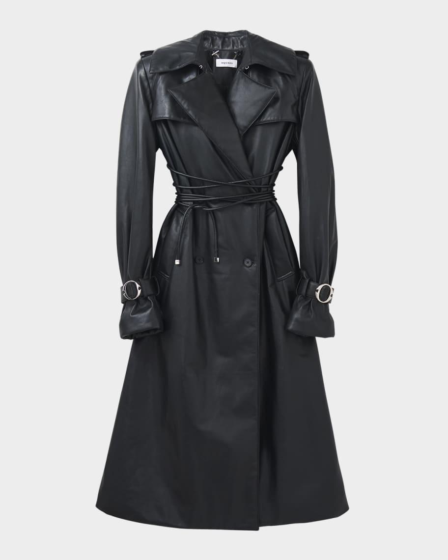 Belted Leather Trench Coat product image