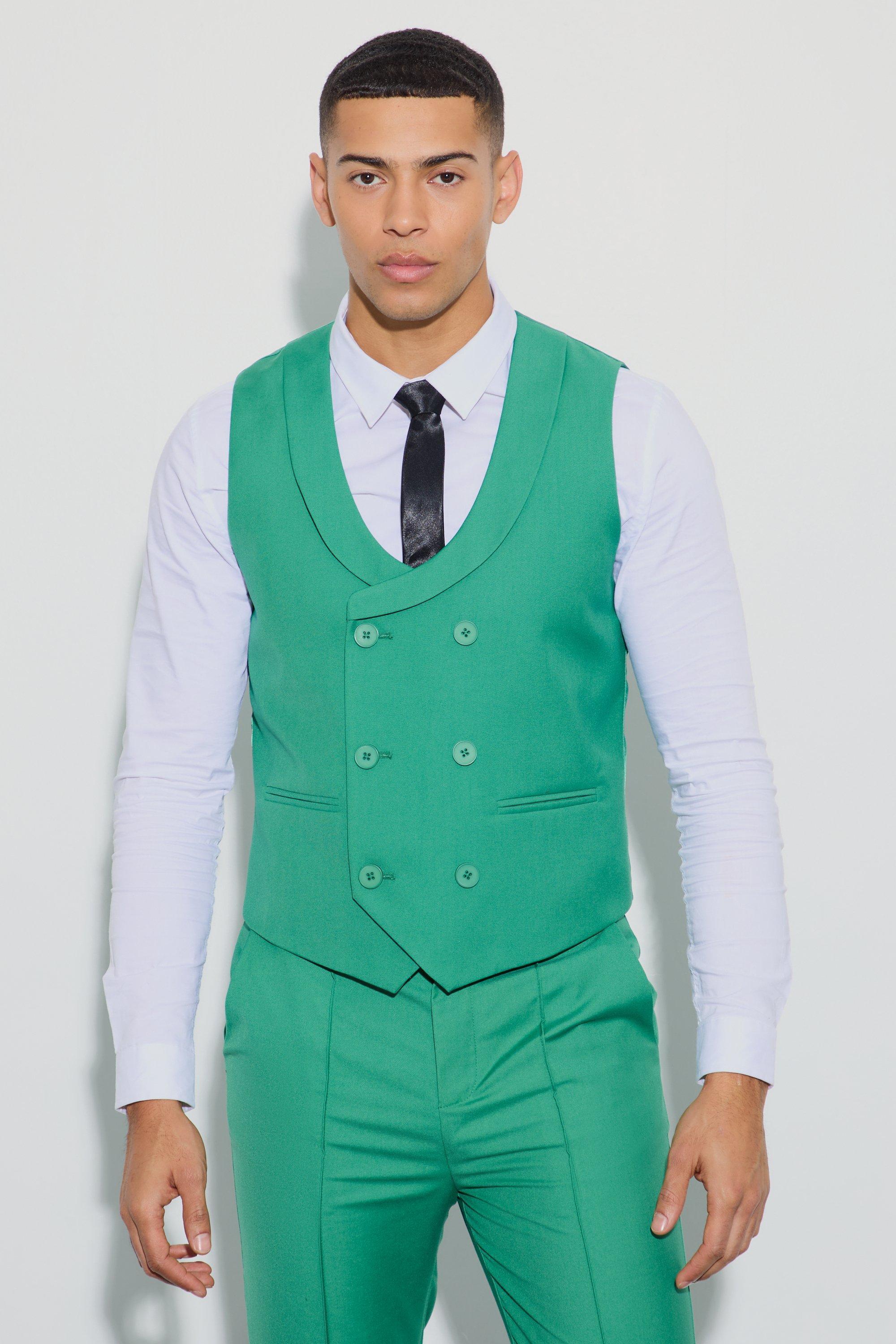 Double Breasted Waistcoat | boohooMAN USA Product Image