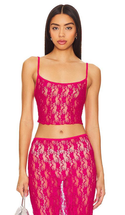 Lovers and Friends Lia Sheer Tank Top in Hot Pink Product Image