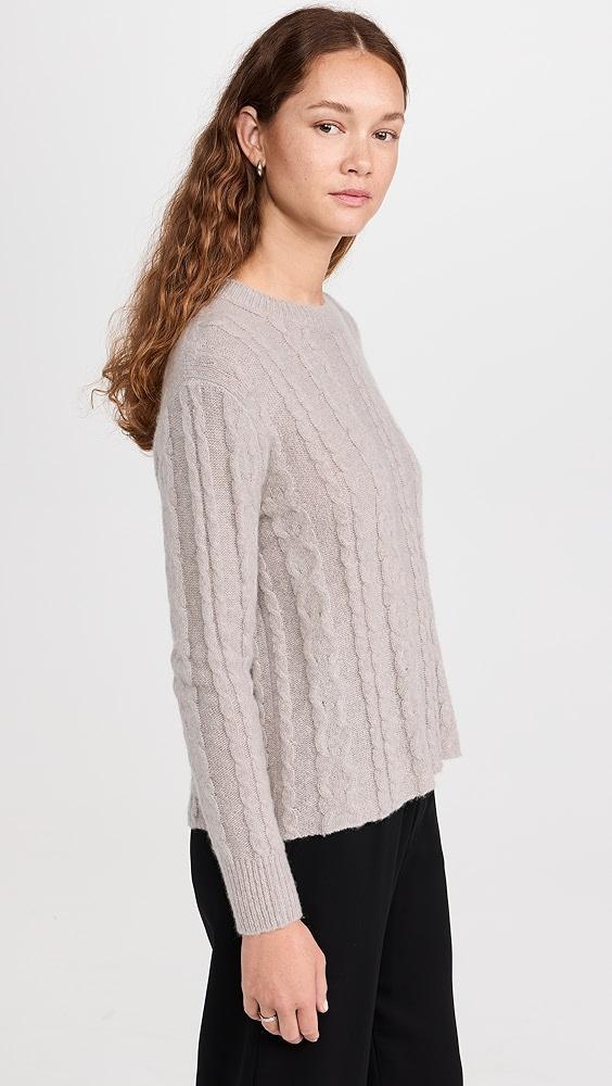 James Perse Cashmere Mid Gauge Crew Cable Sweater | Shopbop Product Image