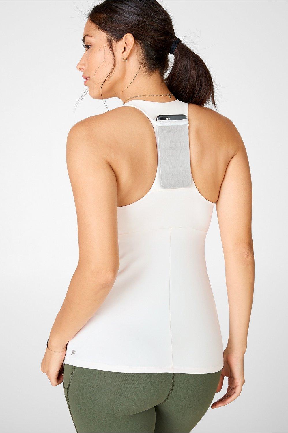 Fabletics On-the-Go Built-In Tank Womens Tundra Size XXS Product Image