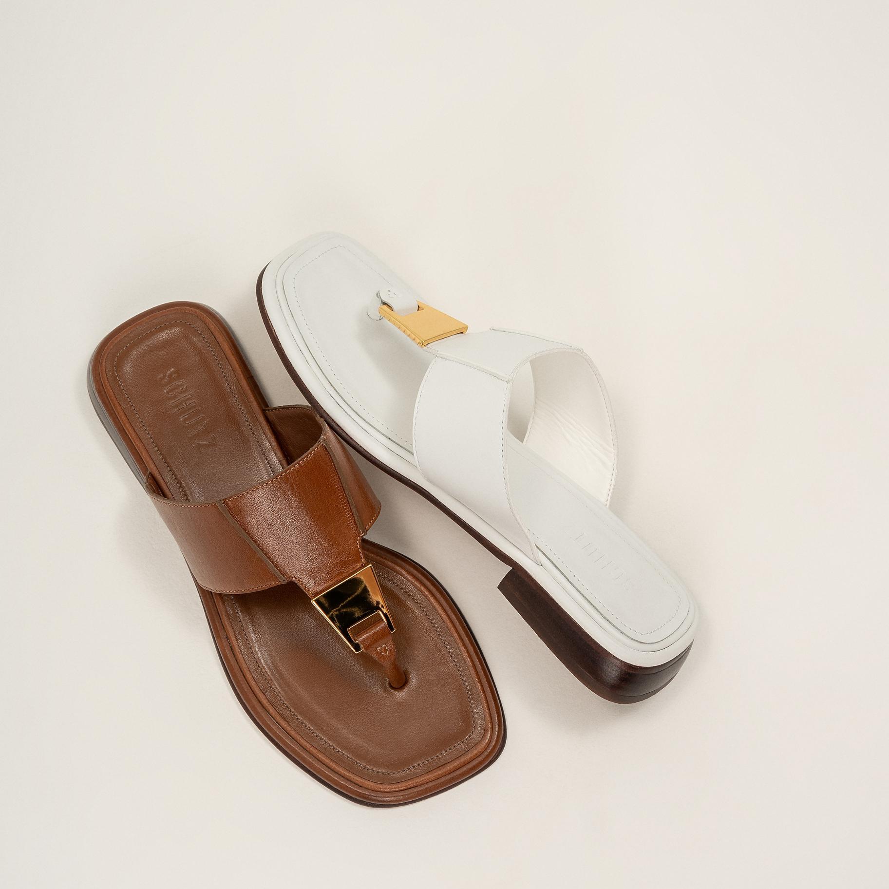 Salma Metallic Leather Flat Sandal Female Product Image