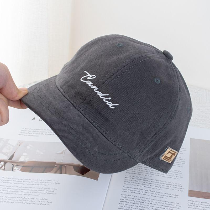 Lettering Embroidered Short Brim Cap Product Image