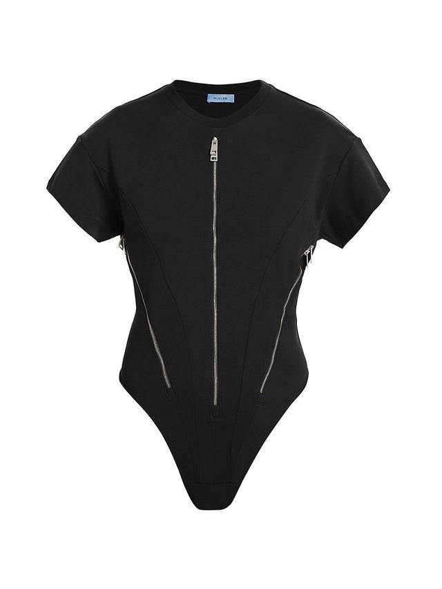 Womens Zip-Front T-Shirt Bodysuit Product Image