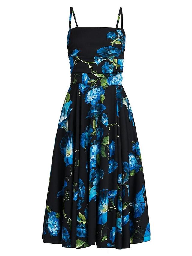 Womens Floral Charmeuse Silk-Blend Midi-Dress Product Image