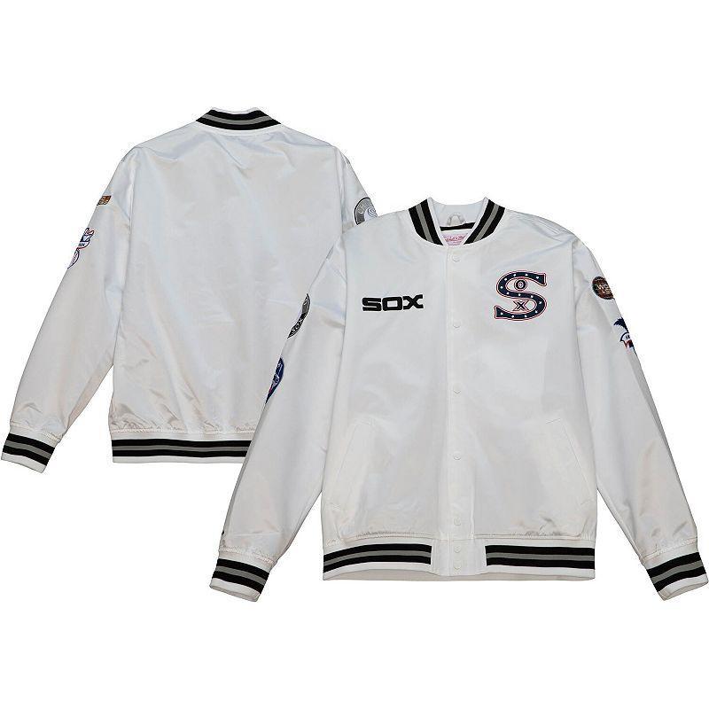 Mens Mitchell & Ness Chicago Sox City Collection Satin Full-Snap Varsity Jacket Product Image