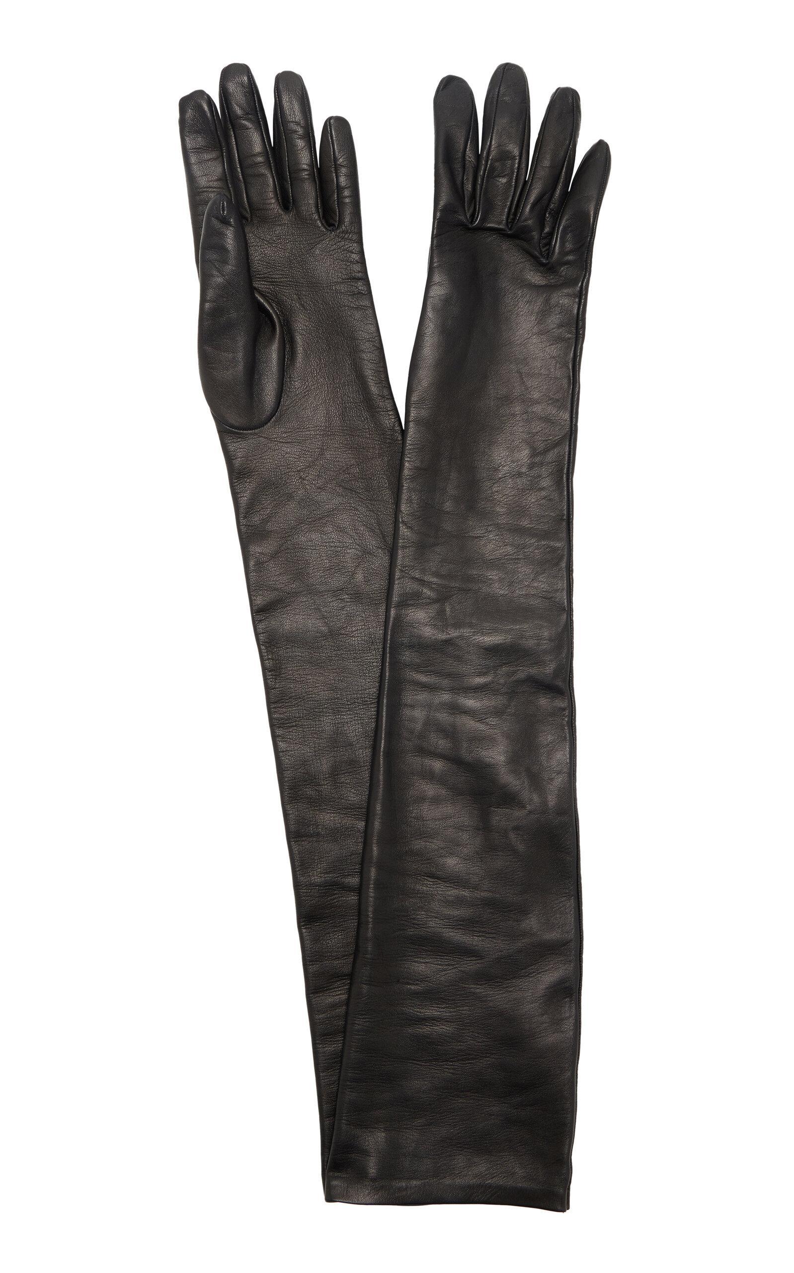 The Row - Women's Simon Leather Gloves - Black - M - Moda Operandi Product Image