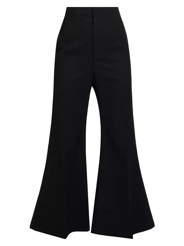 Wool-Blend Wide Leg Kick Trousers Product Image