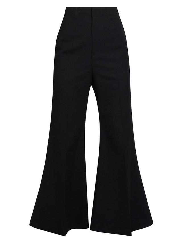 Womens Wool-Blend Wide Leg Kick Trousers Product Image