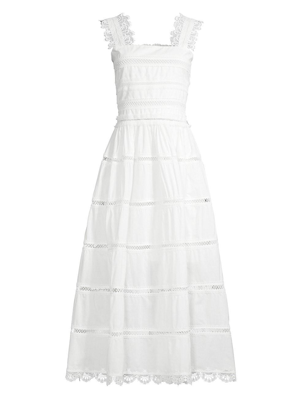 Womens Kate Eyelet Cotton Midi-Dress Product Image