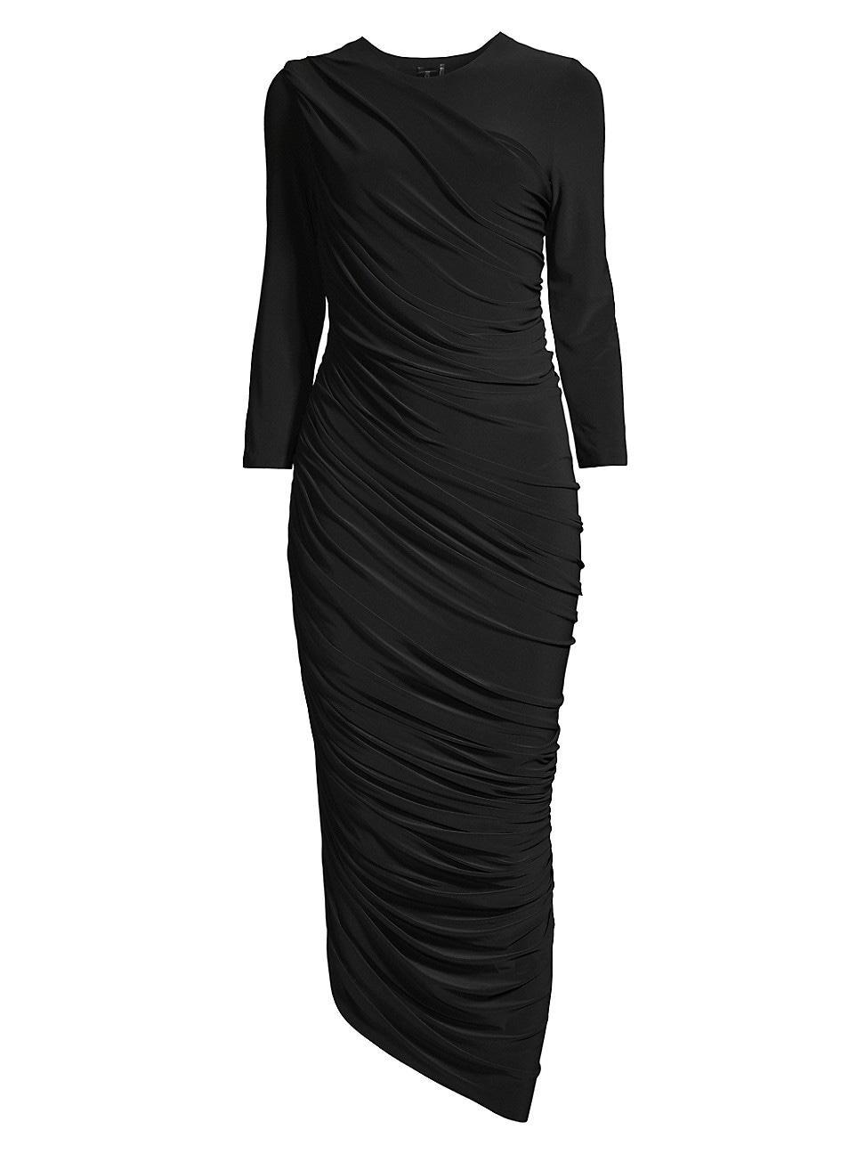 Womens Diana Ruched Bracelet-Length Sleeve Gown Product Image