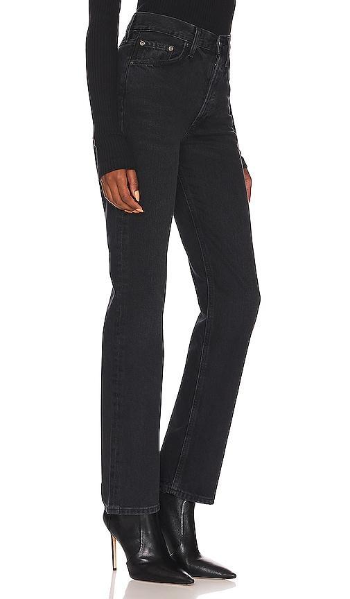 AGOLDE Lana Mid Rise Straight in Black. - size 23 (also in 24, 25, 26, 27, 28, 29, 30, 31, 32, 33, 34) Product Image