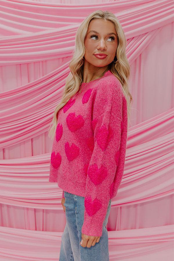 Bold Hearted Knit Sweater Product Image